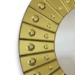 Specchio da parete rotondo Mida in oro