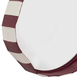 Specchio da parete rotondo Ninfea Nova 30 in ceramica bianca e bordeaux di Paronetto e Botticelli