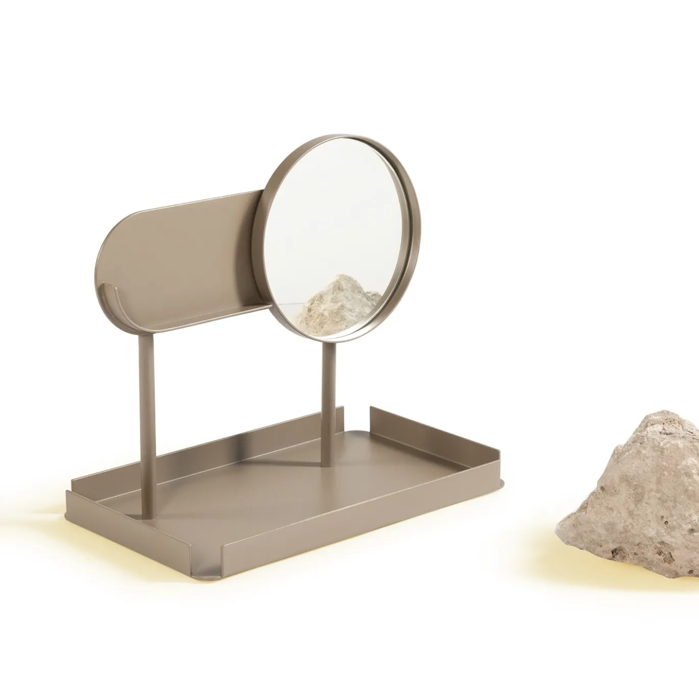 Specchio da tavolo Virgola Beige di Xu Zheng