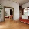 Specchio Da Terra In Alluminio Anodizzato Ottone Spazzolato