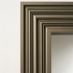Specchio Da Terra In Alluminio Anodizzato Ottone Spazzolato