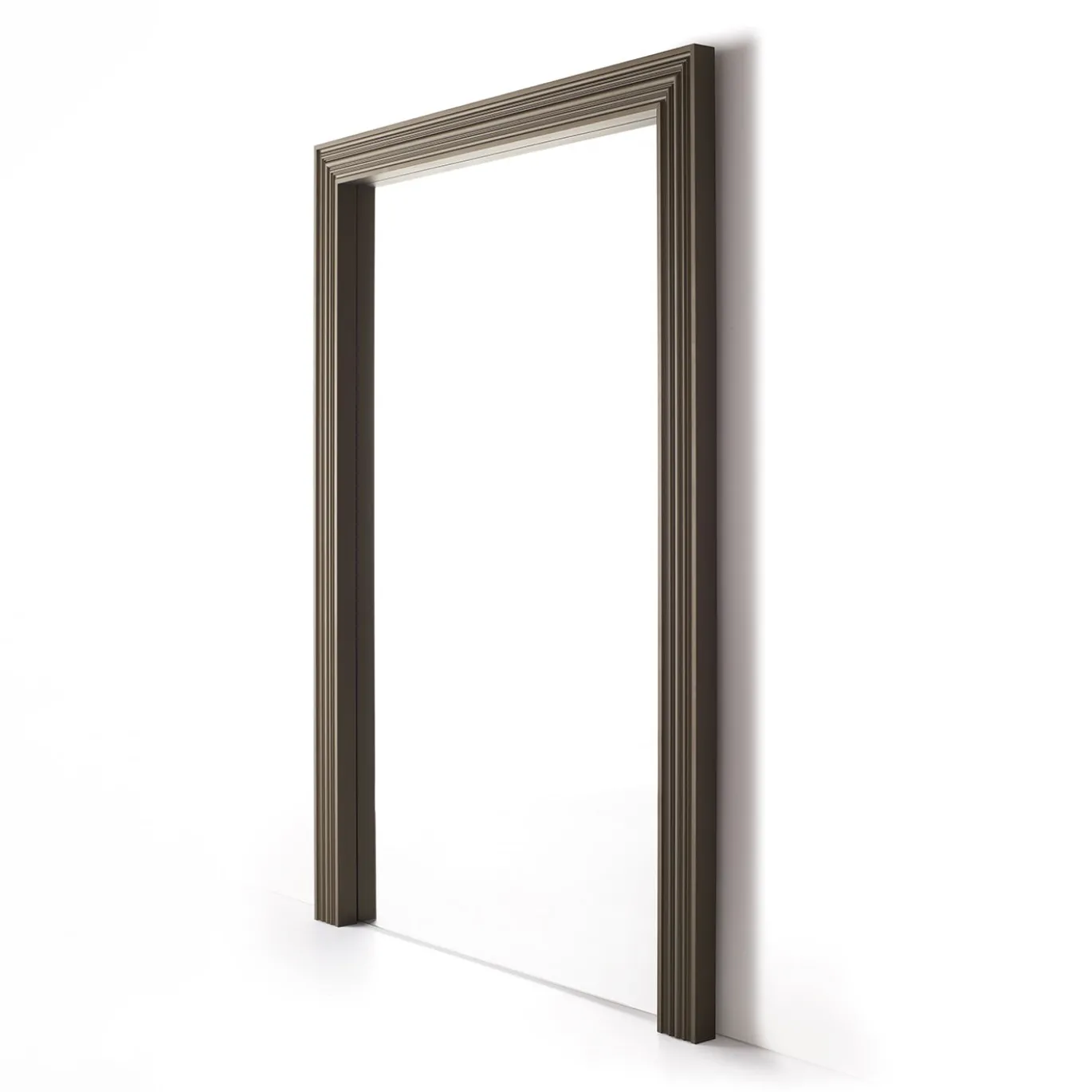 Specchio Da Terra In Alluminio Anodizzato Ottone Spazzolato