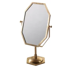 Specchio da Trucco Ottagonale Piccolo in Bronzo