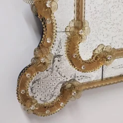 Specchio in vetro di Murano Nettuno Gold di Fratelli Tosi
