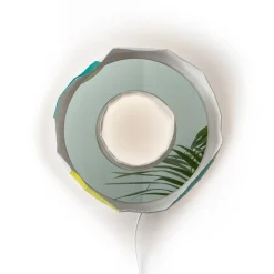 Specchio-lampada Reflections Ring Aura 50 gialla e verde
