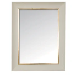 Specchio Lux in Pelle Bianca