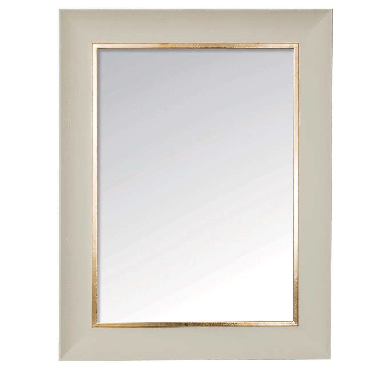 Specchio Lux in Pelle Bianca