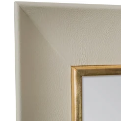 Specchio Lux in Pelle Bianca