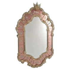 Specchio Navagero in Vetro di Murano Rosa