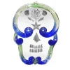 Specchio Pop Skull blu e verde di Bradley Theodore