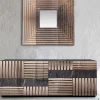 Specchio quadrato Striche in vetro bronzato