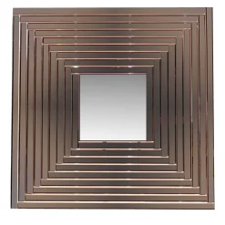 Specchio quadrato Striche in vetro bronzato