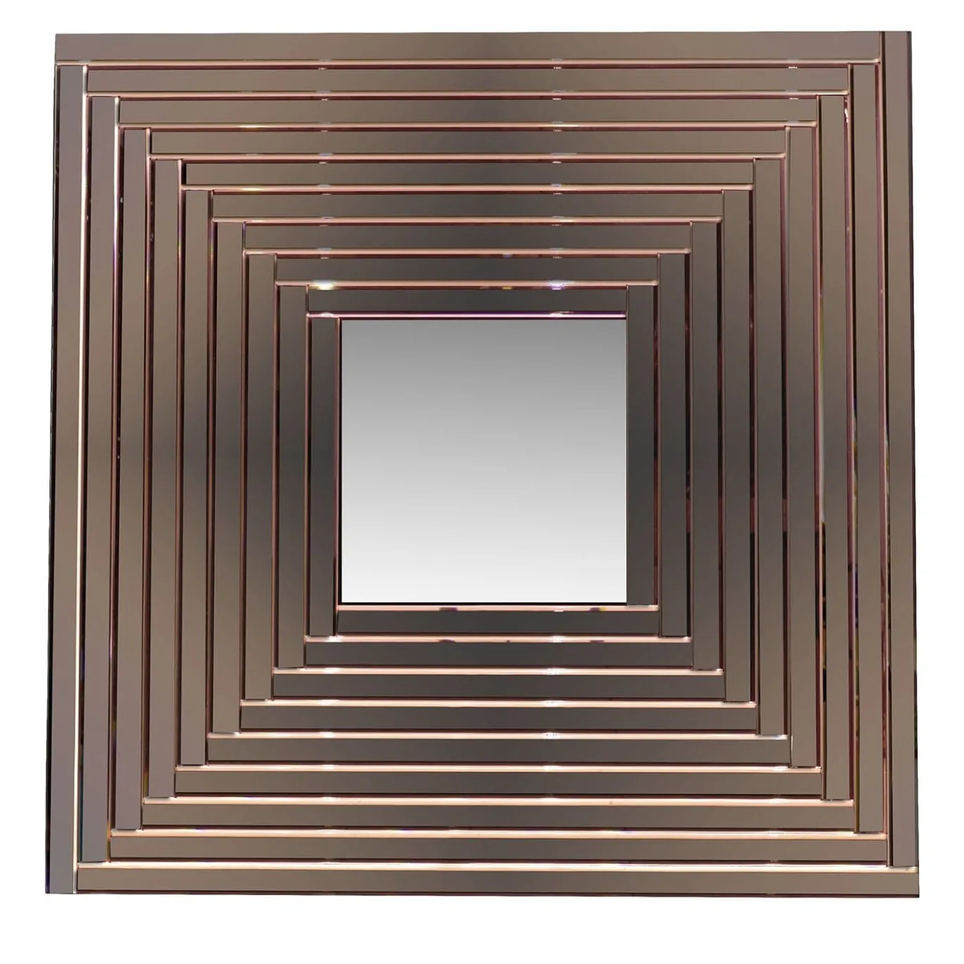 Specchio quadrato Striche in vetro bronzato