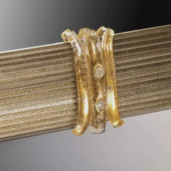Specchio Rigadin in Vetro di Murano Dorato