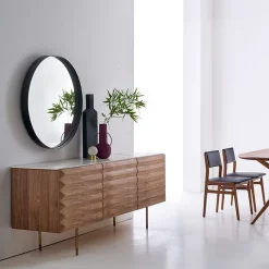 Specchio rotondo grigio Dorian