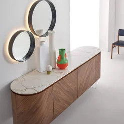 Specchio rotondo grigio Dorian