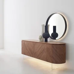 Specchio rotondo grigio Dorian