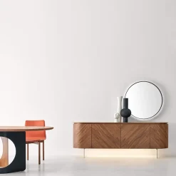 Specchio rotondo grigio Dorian
