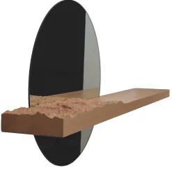 Specchio topografico con mensola Mezzocielo in faggio di Riccardo Vendramin