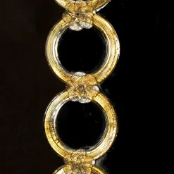 Specchio Venetian Rings in Vetro di Murano Dorato