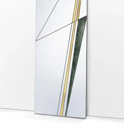 Specchio Via III con ottone spazzolato