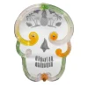 Specchio XL Pop Skull verde e arancione di Bradley Theodore