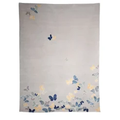 Spirit in The Sky Butterfly Beige Tappeto in lana e seta fatto a mano