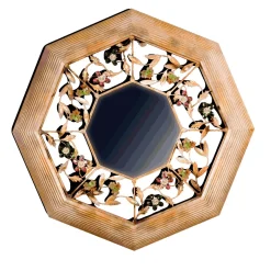 S/14 Specchio da parete ottagonale con intagli floreali