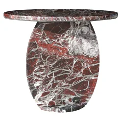 SST023-1 Tavolo da Gioco Ovale in Marmo Rosso Levanto