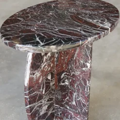 SST023-1 Tavolo da Gioco Ovale in Marmo Rosso Levanto