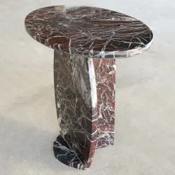 SST023-1 Tavolo da Gioco Ovale in Marmo Rosso Levanto
