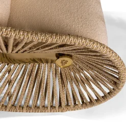 Stankar Poltrona a Dondolo da Esterno in Tessuto Beige con Corda di Canapa