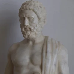 Statua Asclepio-Esculapio in Marmo Bianco Carrara