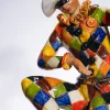 Statua Harlequin Piccola in Ceramica Rossa