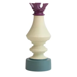 Statuetta degli scacchi verde e viola di Torre