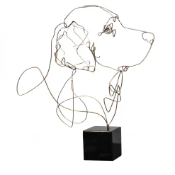 Statuetta Golden Retriever in Bronzo Dorato