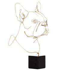 Statuetta in bronzo di cane toro francese