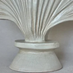 Statuetta Ostrica in Ceramica Bianca