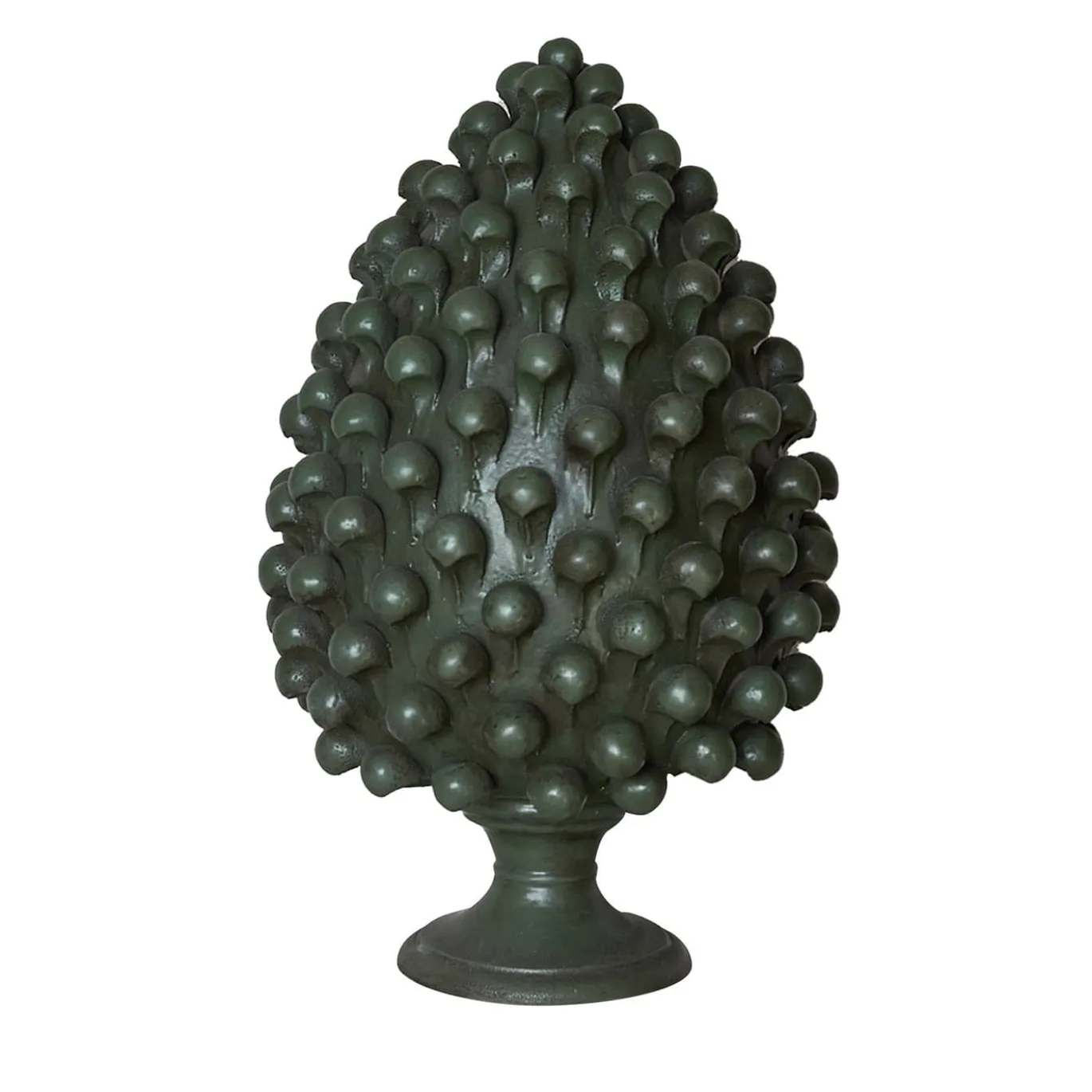 Statuetta Pigna Media in Ceramica Verde