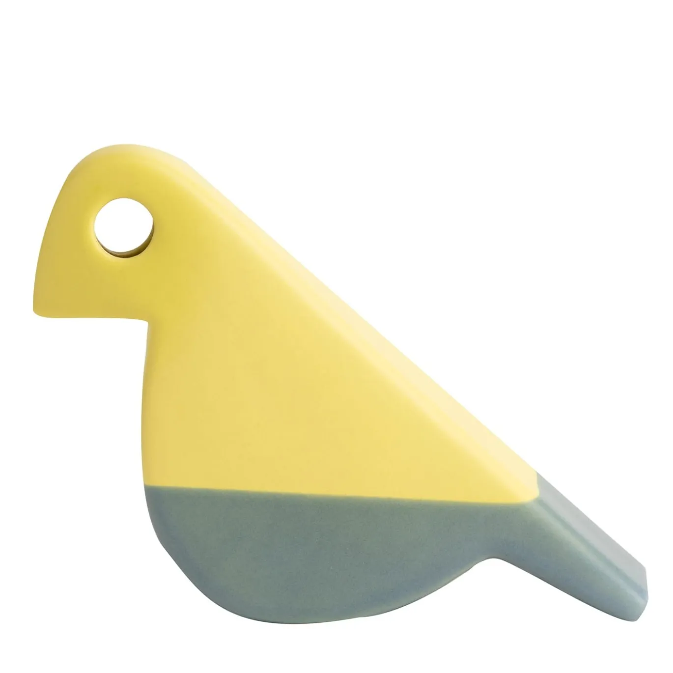 Statuetta Uccellino giallo e grigio opaco