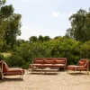 Stringa 1963 Divano da Esterno a Tre Posti in Pelle Terracotta di Gae Aulenti