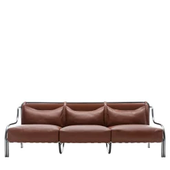 Stringa 1963 Divano da Esterno a Tre Posti in Pelle Terracotta di Gae Aulenti