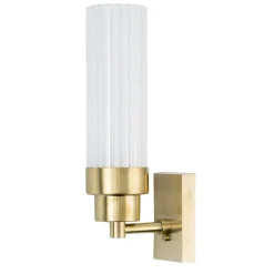 Struttura in ottone e vetro curvato Piccola applique