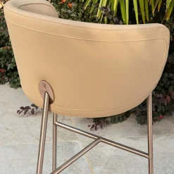 Sunny Sgabello Alto in Pelle Beige