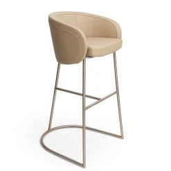 Sunny Sgabello Alto in Pelle Beige