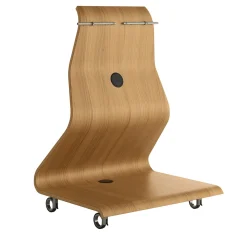 Supporto TV Cobra in Rovere Naturale con Ruote di Mario Bellini