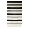 Tacke.d2 Coperta a righe bianche e nere con frange