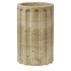 TAN Vaso a colonna in marmo travertino satinato