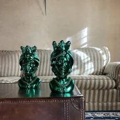 Taormina Testa di Moro femminile in marmo verde
