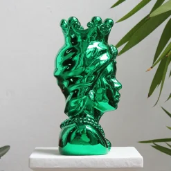 Taormina Testa di Moro femminile in marmo verde